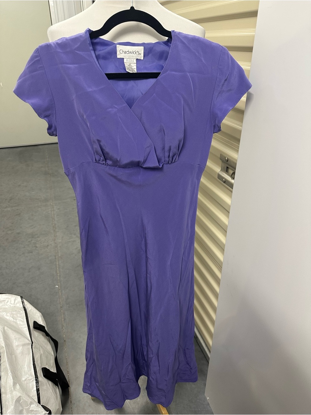 Chadwicks Lilac Silk V-Neck Midi Dress